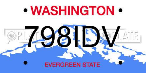 798IDV Washington License Plate