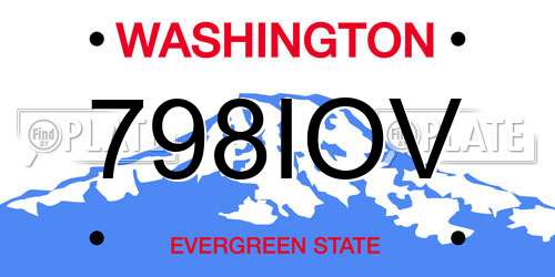 798IOV Washington License Plate