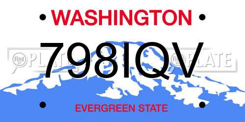 798IQV Washington License Plate