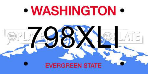 798XLI Washington License Plate