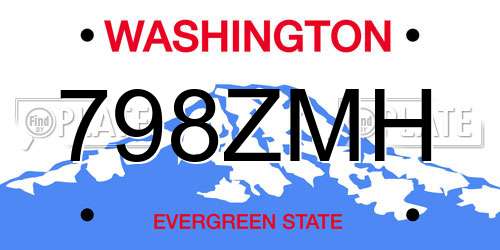 798ZMH Washington License Plate