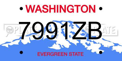 7991ZB Washington License Plate