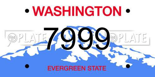7999 Washington License Plate