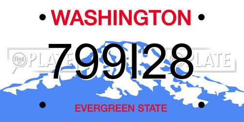 799I28 Washington License Plate