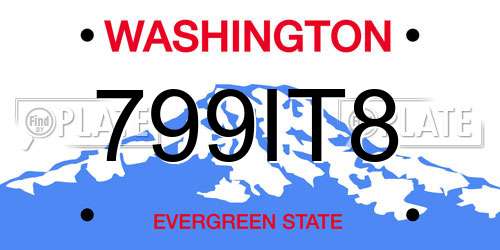 799IT8 Washington License Plate