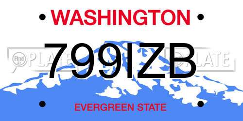 799IZB Washington License Plate