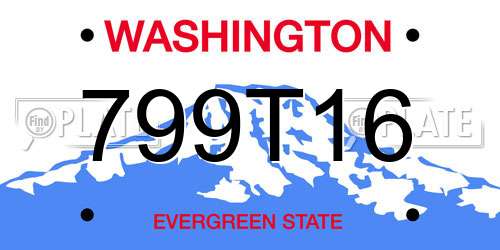 799T16 Washington License Plate