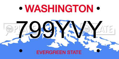 799YVY Washington License Plate