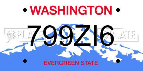 799ZI6 Washington License Plate
