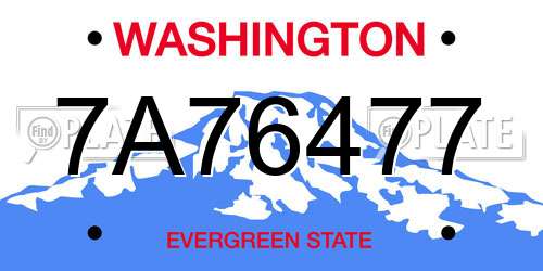 7A76477 Washington License Plate