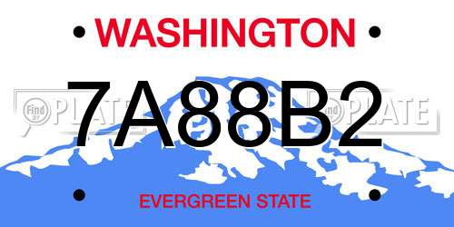 7A88B2 Washington License Plate