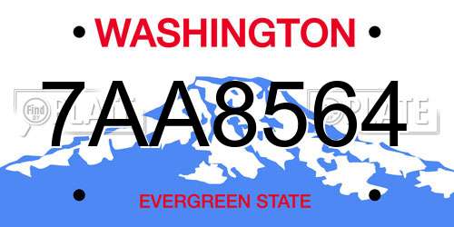 7AA8564 Washington License Plate