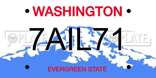 7AIL71 Washington License Plate