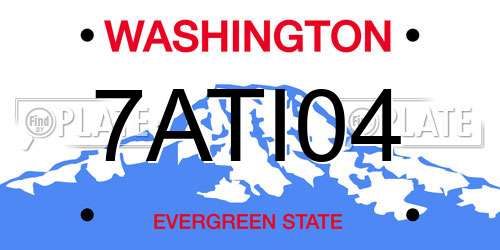 7ATI04 Washington License Plate