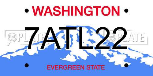7ATL22 Washington License Plate