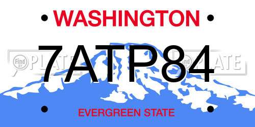 7ATP84 Washington License Plate