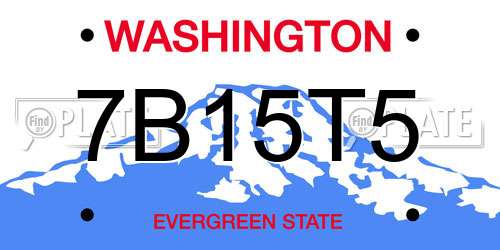 7B15T5 Washington License Plate