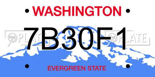 7B30F1 Washington License Plate