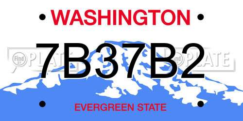 7B37B2 Washington License Plate
