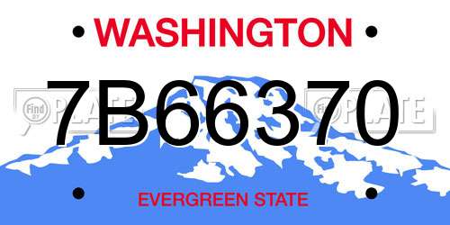 7B66370 Washington License Plate