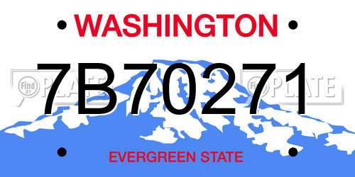 7B70271 Washington License Plate
