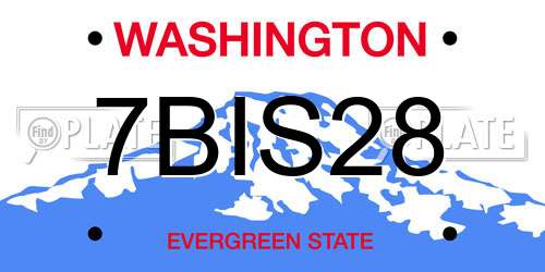 7BIS28 Washington License Plate