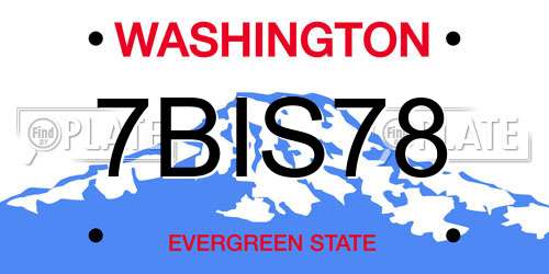 7BIS78 Washington License Plate