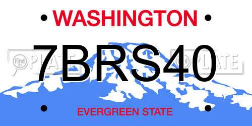 7BRS40 Washington License Plate