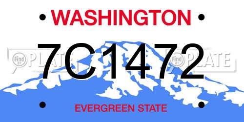 7C1472 Washington License Plate