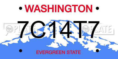 7C14T7 Washington License Plate