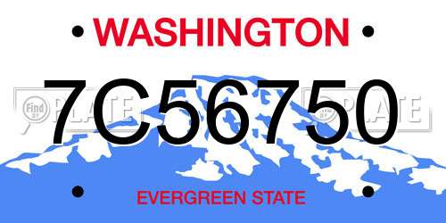 7C56750 Washington License Plate