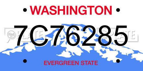 7C76285 Washington License Plate