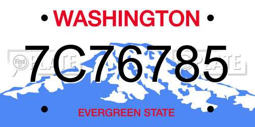 7C76785 Washington License Plate