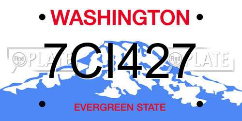 7CI427 Washington License Plate