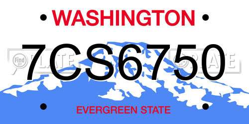 7CS6750 Washington License Plate
