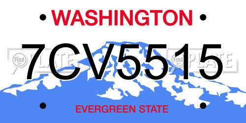 7CV5515 Washington License Plate