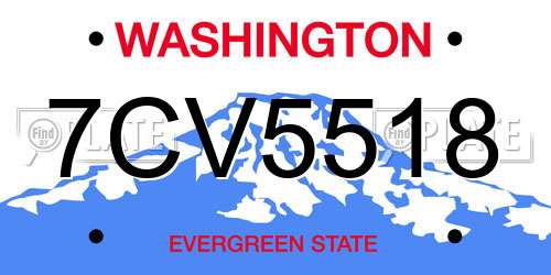 7CV5518 Washington License Plate