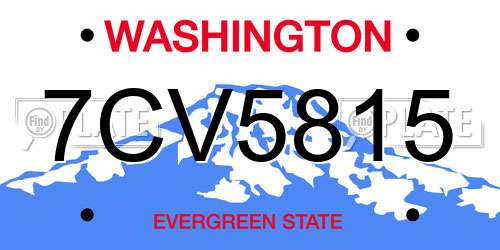 7CV5815 Washington License Plate