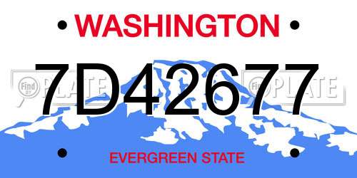 7D42677 Washington License Plate