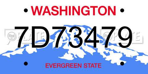 7D73479 Washington License Plate