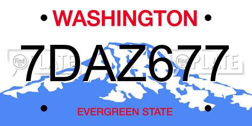 7DAZ677 Washington License Plate