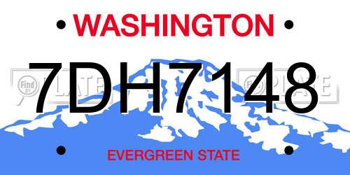 7DH7148 Washington License Plate