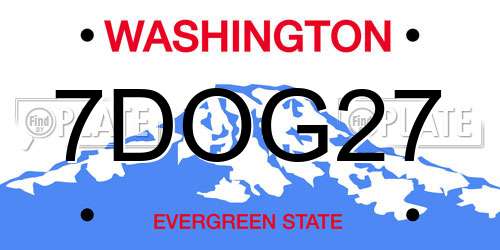 7DOG27 Washington License Plate
