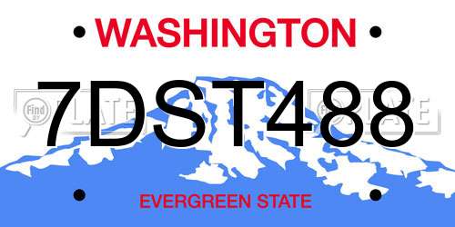 7DST488 Washington License Plate