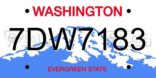 7DW7183 Washington License Plate