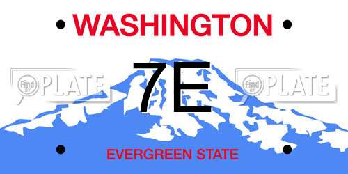 7E Washington License Plate