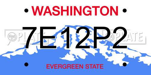 7E12P2 Washington License Plate