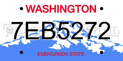 7EB5272 Washington License Plate