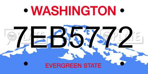 7EB5772 Washington License Plate