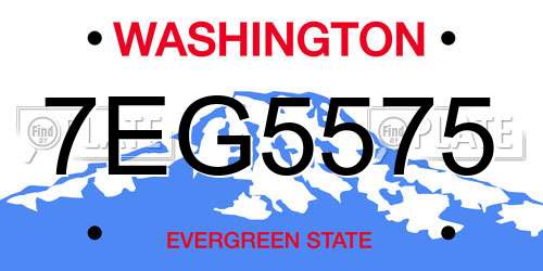 7EG5575 Washington License Plate